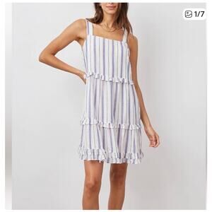 NWT Rails Linen Mini Dress – Size Small – White, Pink & Blue Stripes – Boho Chic